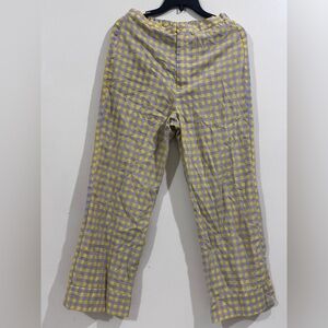 find me now Yellow and Blue Plaid Women's Chinos